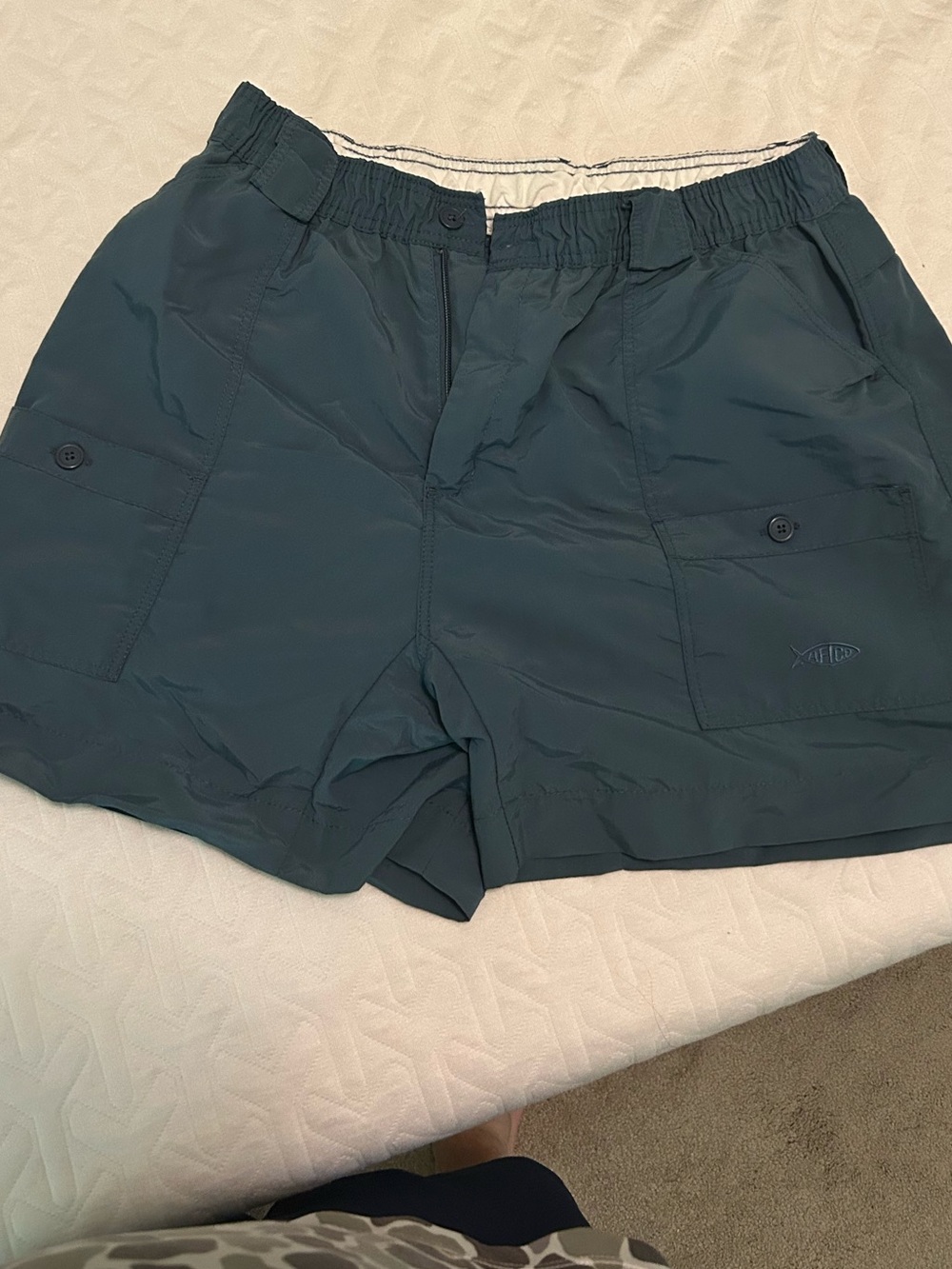 AFTCO Deep Teal Performance Hybrid Shorts